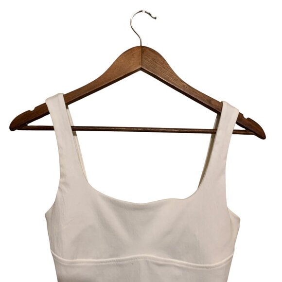 ZARA Women's Dress White Sleeveless Midi Bodycon Square Neckline Stretch S Y2K - Picture 6 of 16
